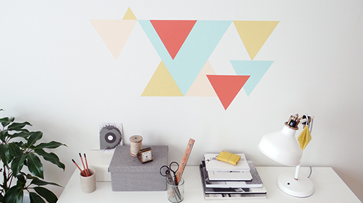 Colorhouse paint Eclectic Geometric DIY triangle project