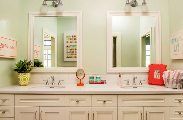 colorhouse interior mint green bathroom architectural image