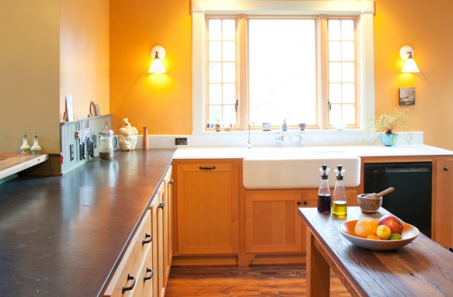 colorhouse interior orange kitchen architectural image