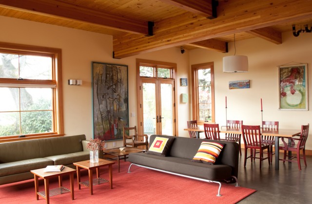 colorhouse yellow dining room interior architectural image