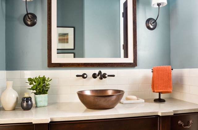 colorhouse blue bathroom architectural image interior