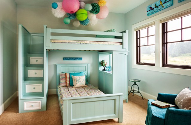 colorhouse interior blue kid bedroom architectural image