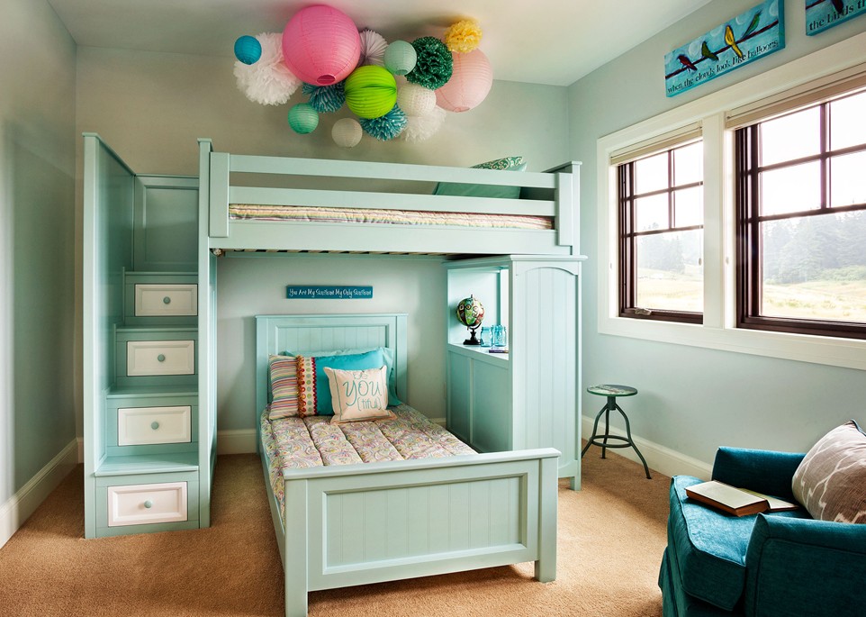 colorhouse interior blue kid bedroom architectural image