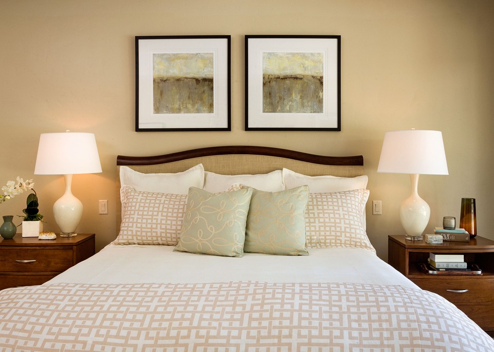 colorhouse interior tan bedroom architectural image
