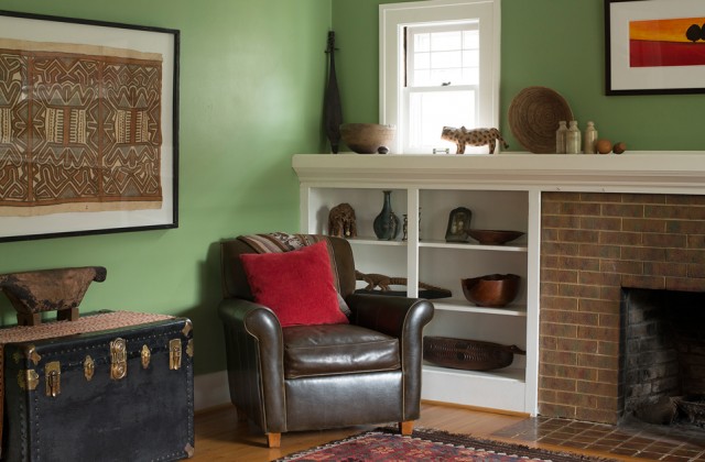 colorhouse green living room interior architectural image