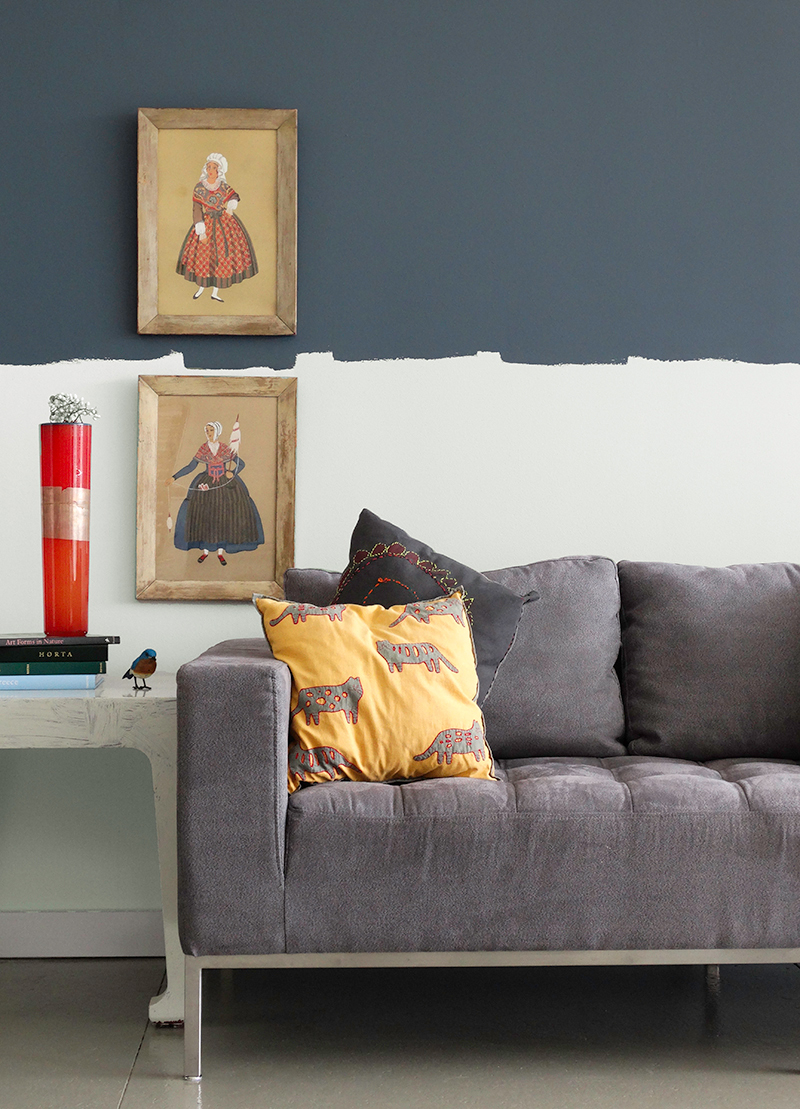 Colorhouse Rough Edge Wall DIY painting project - WOOL .06 blue living room
