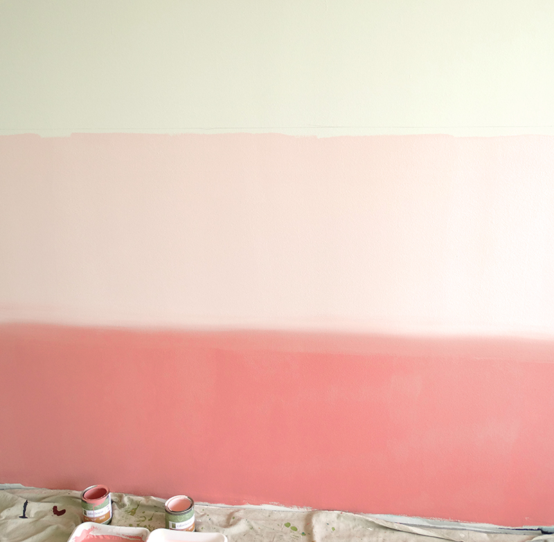 Colorhouse Pink Ombre Nursery DIY paint project - girl's nursery idea