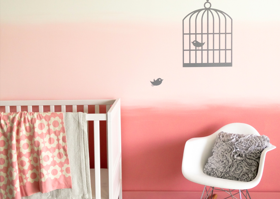 Colorhouse Pink Ombre Nursery wall color inspiration