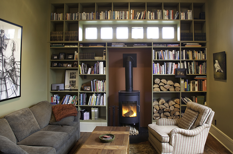 Colorhouse CLAY .04 Fireplace surround - red living room paint inspiration