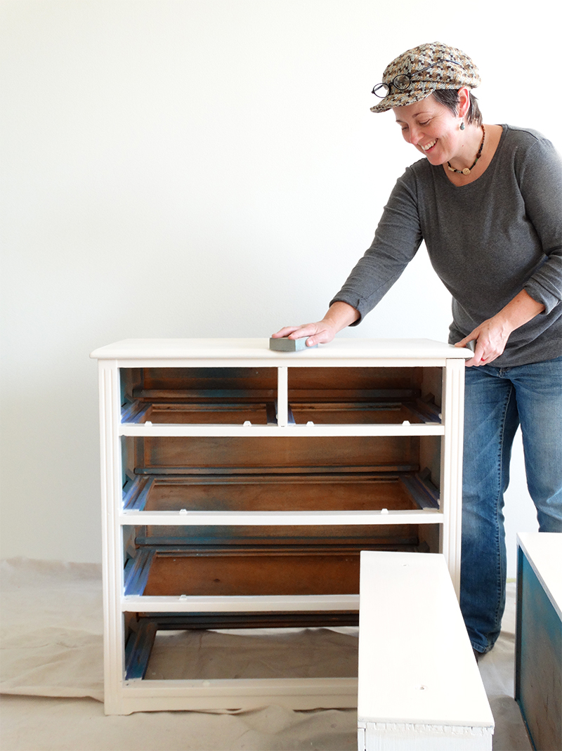 Colorhouse DIY - CLAY .07 coral dresser - painting furniture