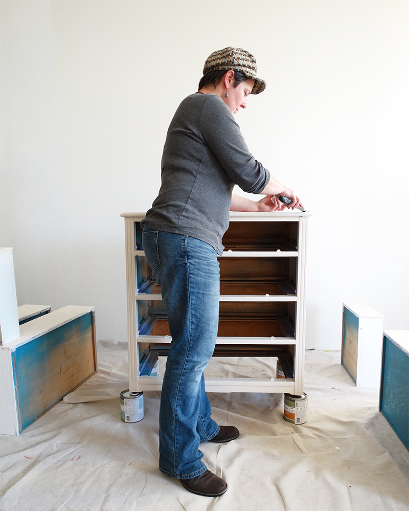 Colorhouse DIY - CLAY .07 coral dresser - painting furniture