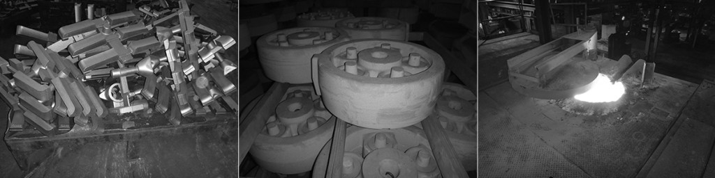 Images of steel castings in process from Willman Industries.