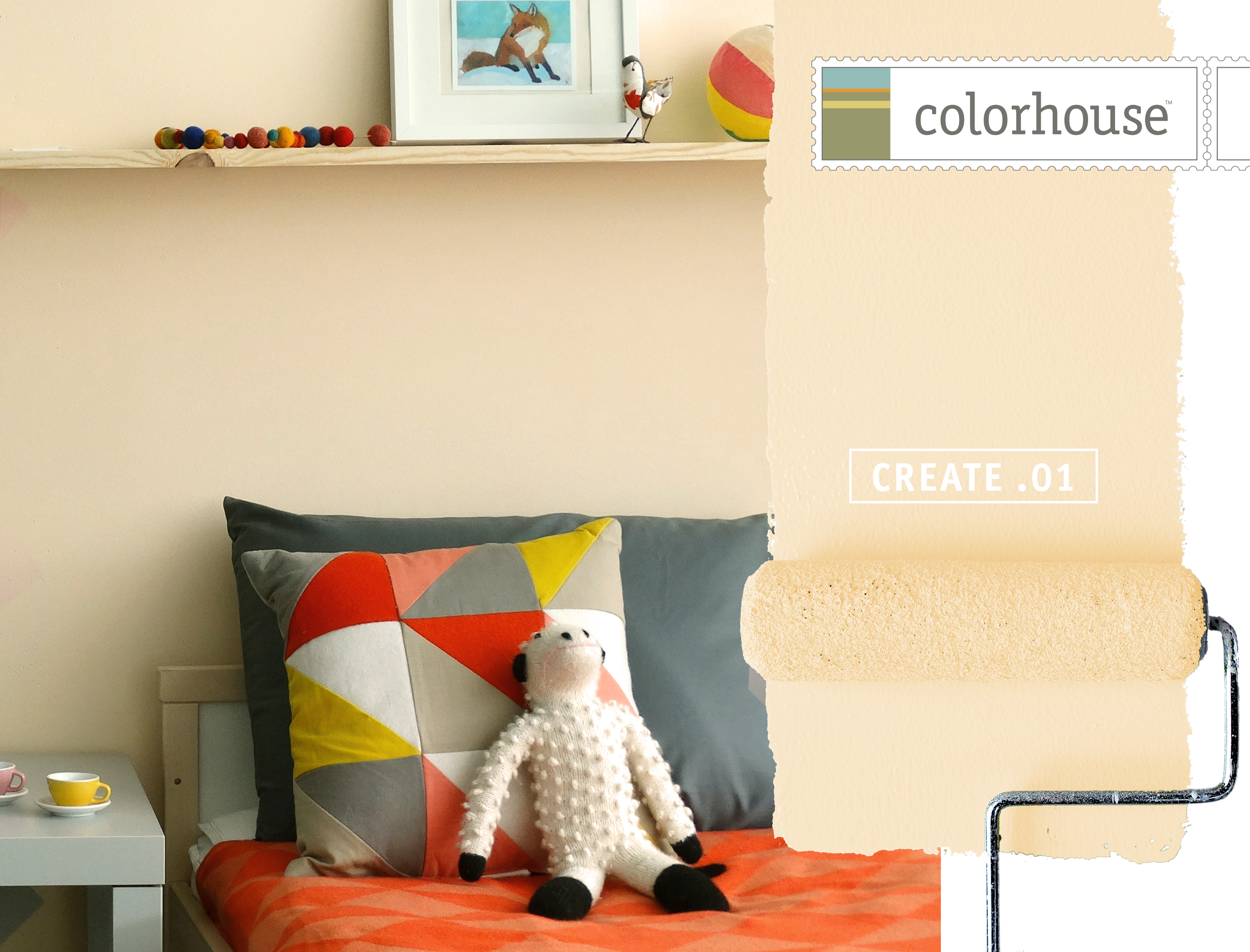 Colorhouse low odor, zero VOC paint CREATE .01 peach orange nursery or kid's room