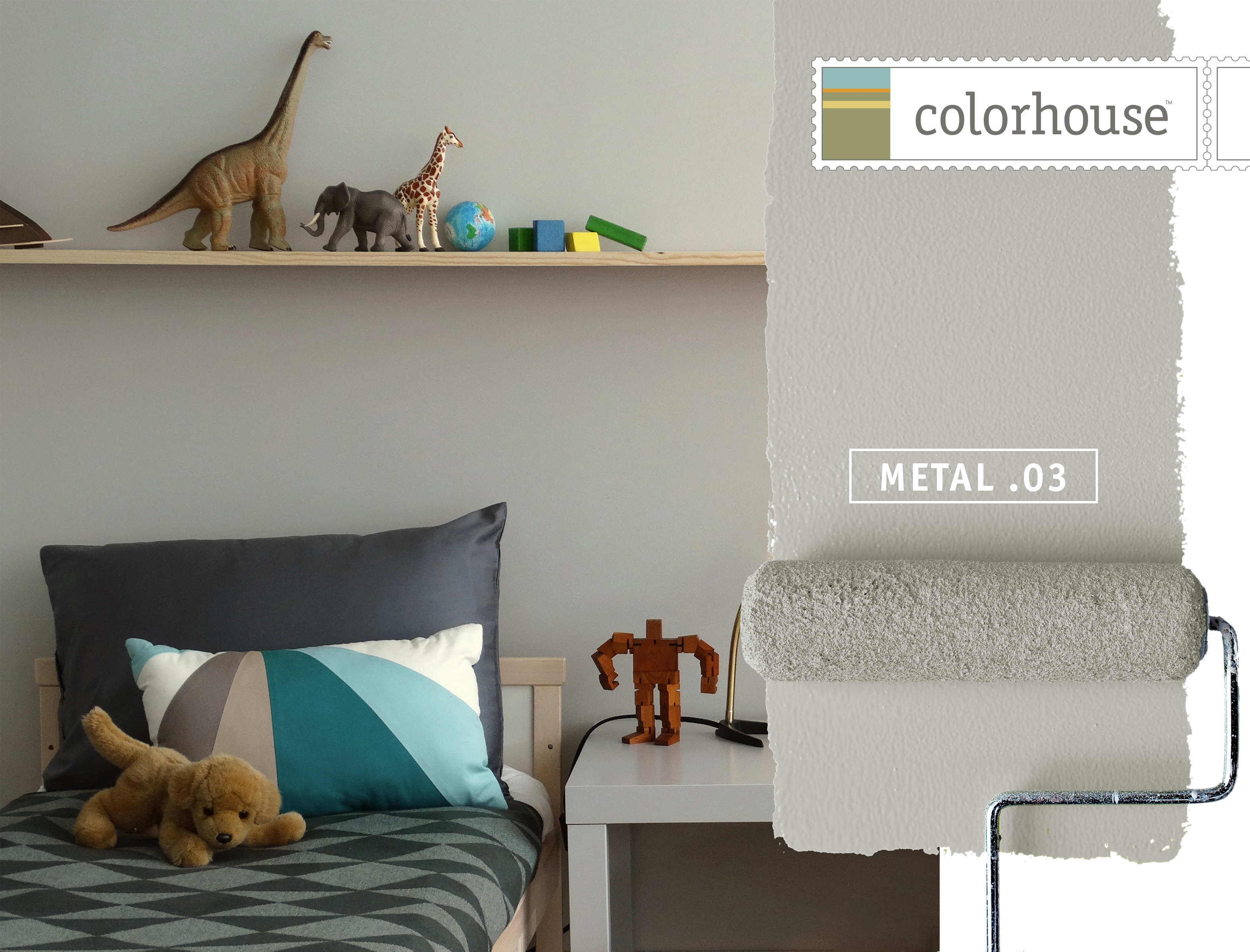 Colorhouse low odor, zero VOC paint METAL .03 grey nursery or kid's room