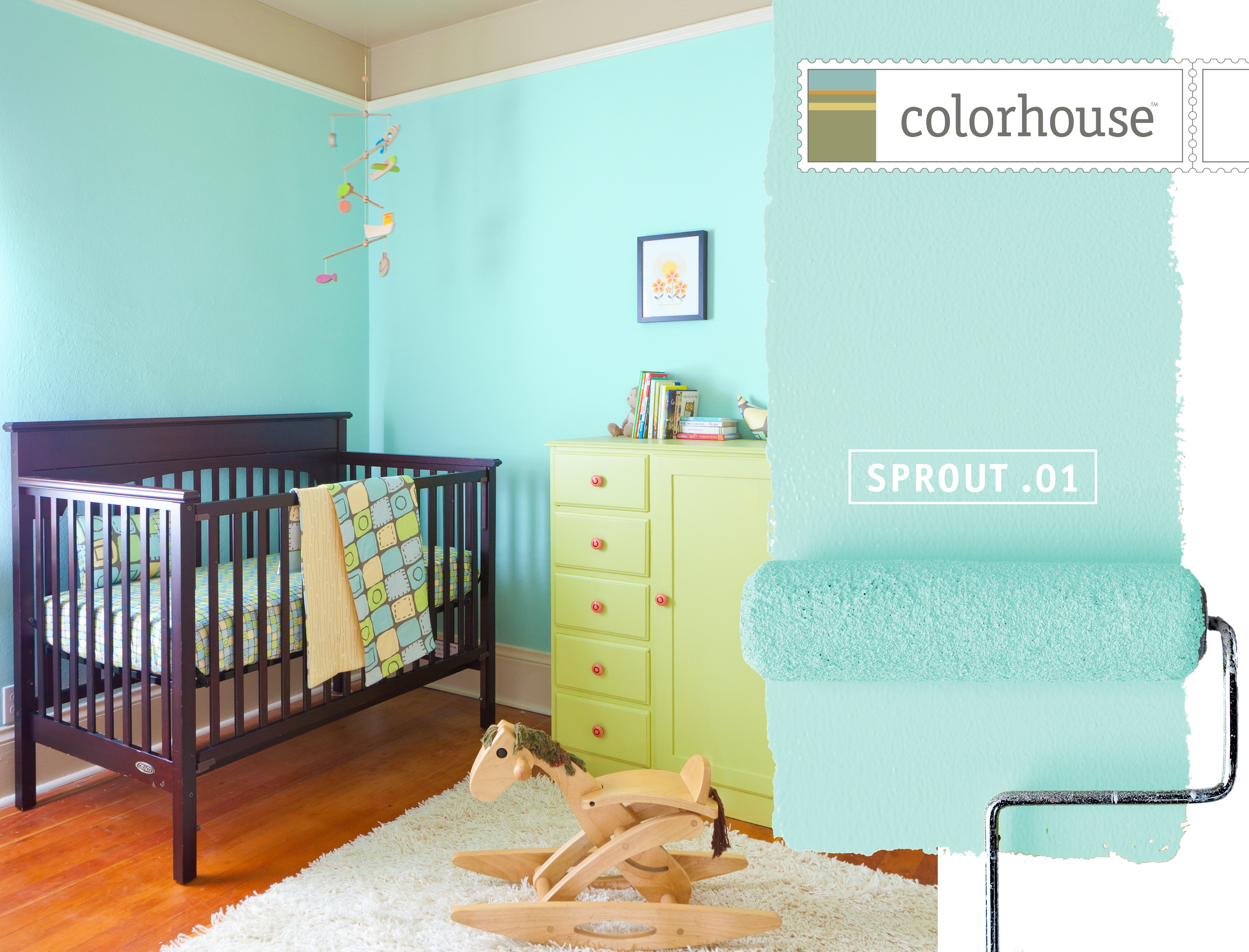 Colorhouse low odor, zero VOC paint SPROUT .01 blue nursery