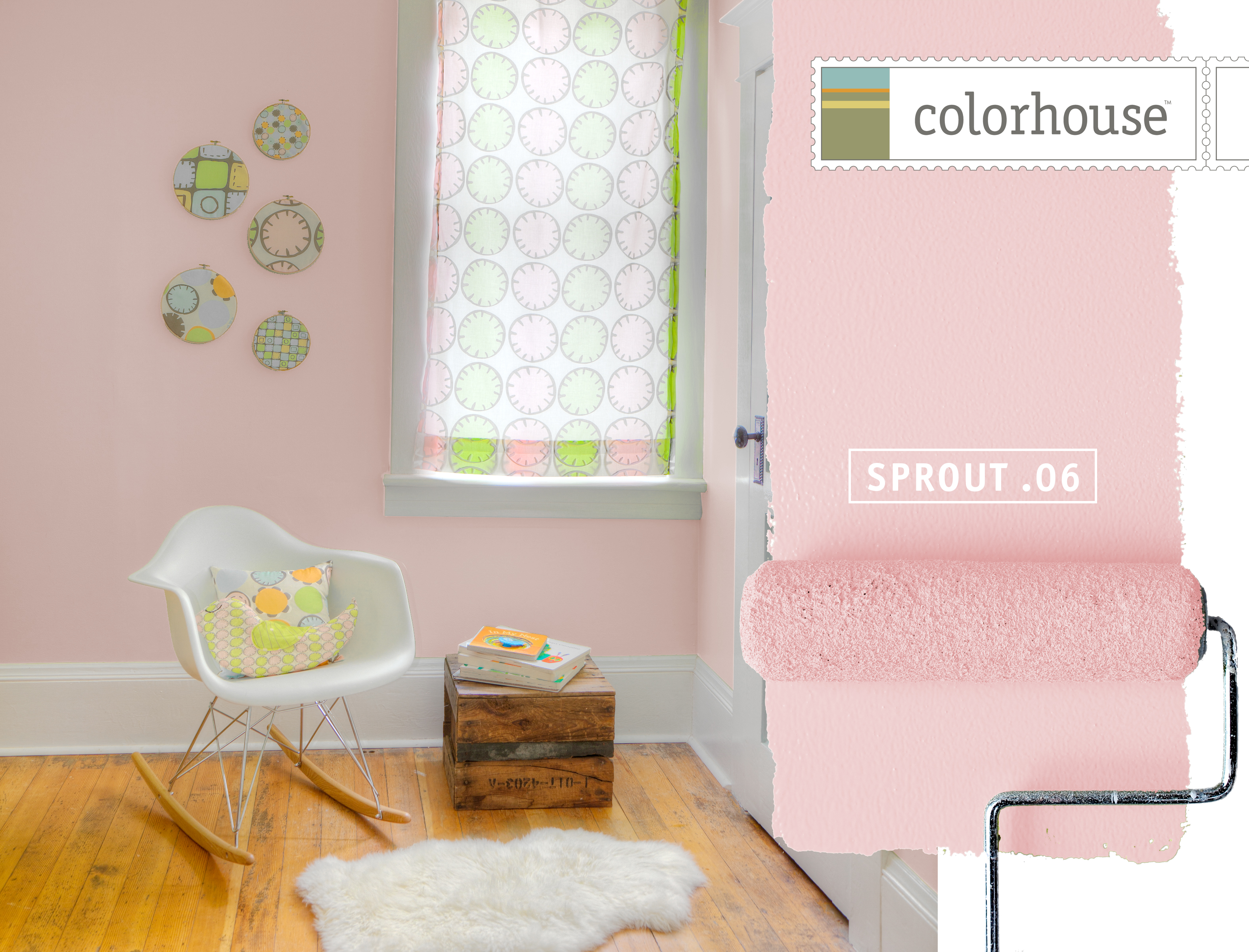 Colorhouse low odor, zero VOC paint SPROUT .06 pink nursery